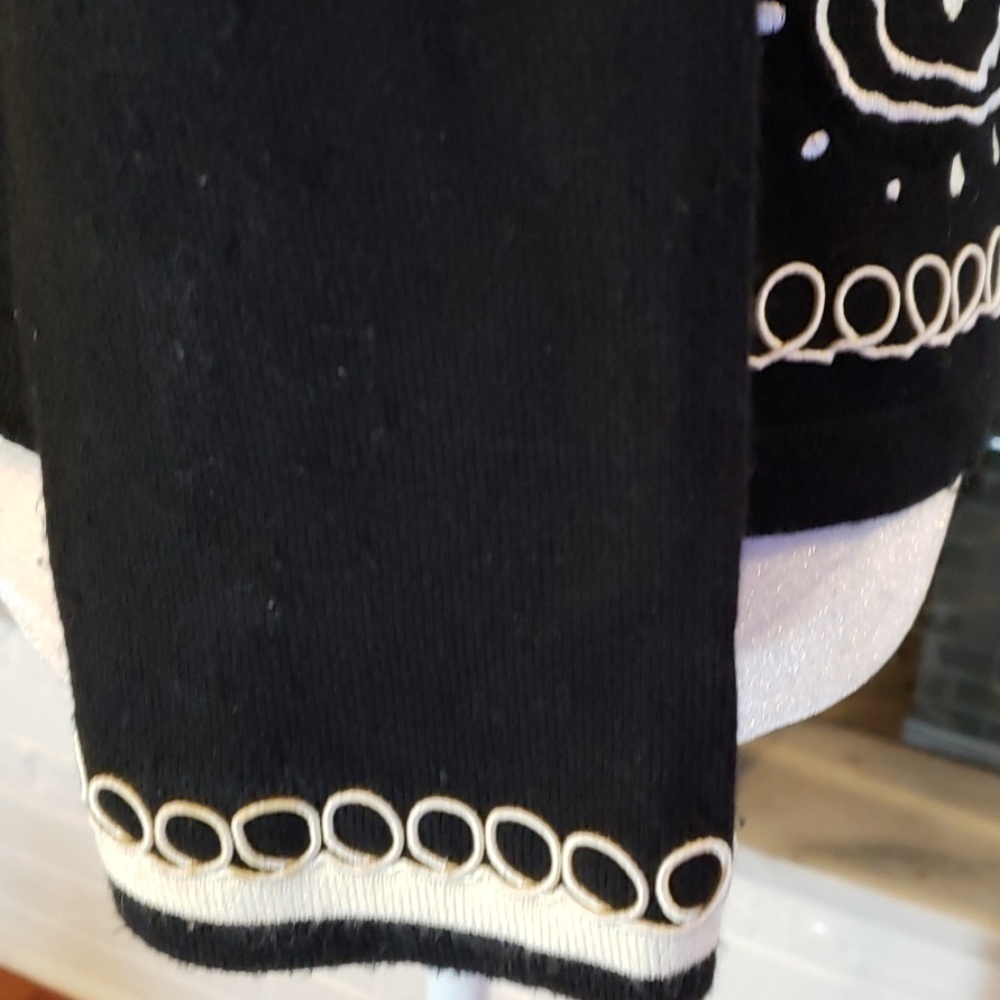 Dlg Petite Black Zip Up Sweater Cardigan PXS EUC - Picture 3 of 8